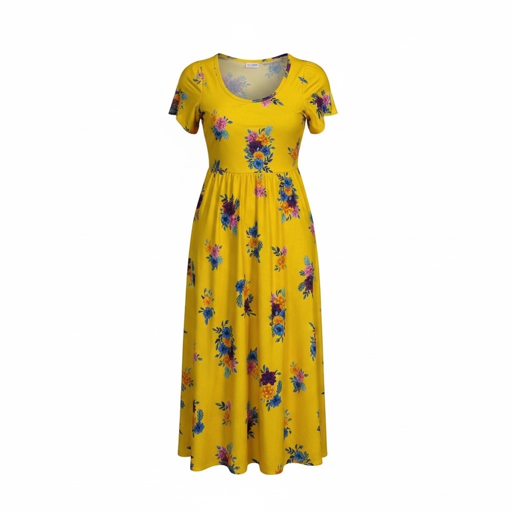 LuLaRoe Yellow Floral Maxi Dress